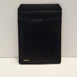 Valextra Mens Black Pebble-Grain Leather Card Holder – Made in Italy